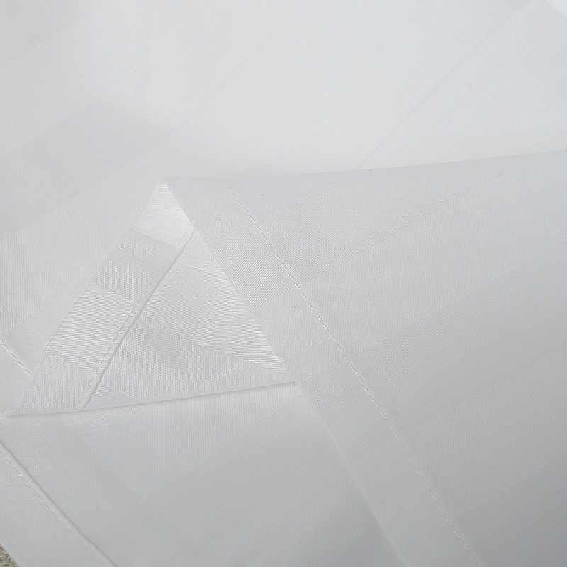 50%綿50%ポリエステル250TCサテンストライプホワイトブティックホテルベッドシート供給 50%綿50%ポリエステル250TCサテンストライプホワイトブティックホテルベッドシート供給